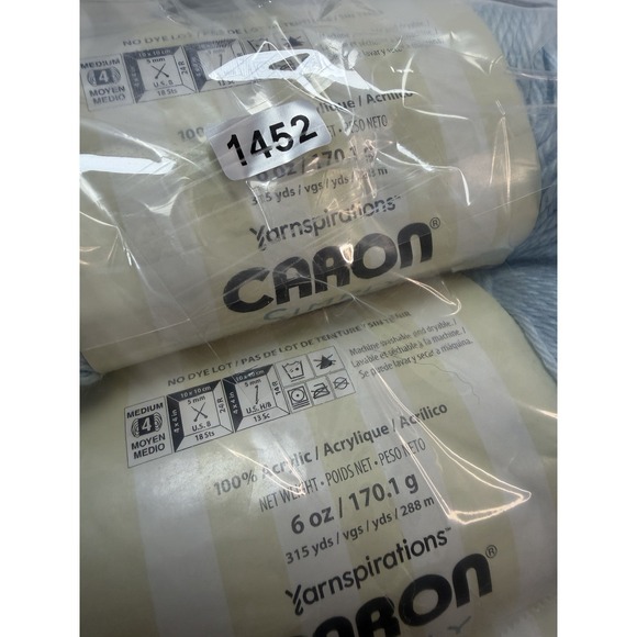 Caron Simply Soft Yarn 4 Pack Himalayan Salt 6oz 315yds Orchid Purple Soft Blue - Picture 8 of 8